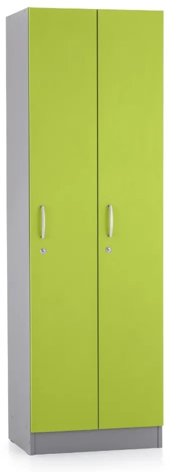 Dulap din lemn Visio LUX - 2 compartimente, 60 x 42 x 190 cm, verde