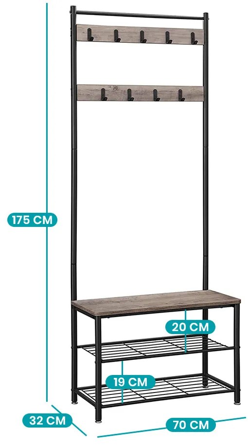 Panou de hol cu cuier și suport pentru haine