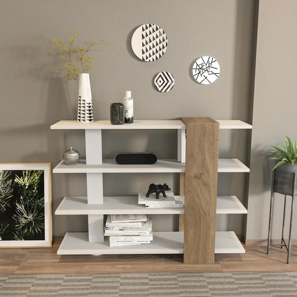 Bibliotecă Nur White and Walnut