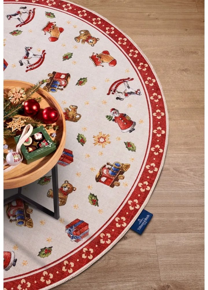 Covor roșu rotund ø 150 cm cu model de Crăciun Red Christmas – Villeroy&amp;Boch