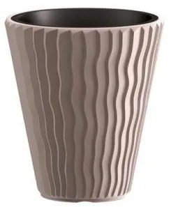 Ghiveci decorativ de flori, rotund, cafeniu, 18/37 L, 39x43.6 cm, Sandy