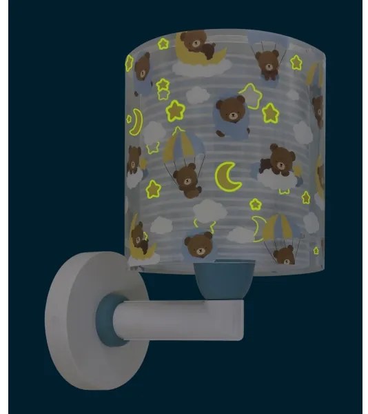 Dalber 41579T - Lampă de perete pentru copii BABY TEDDY, 1xE27/15W/230V, albastră