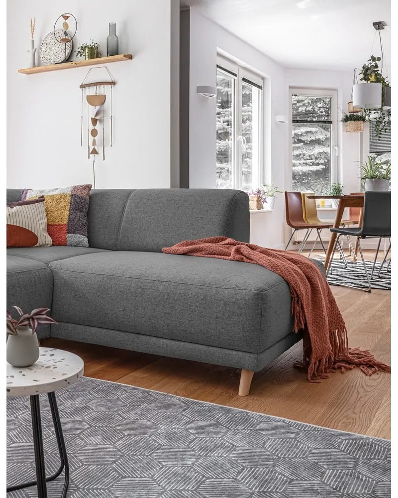 Colțar gri extensibil/cu spațiu de depozitare (cu colț pe partea dreaptă/în formă de ”L”) Classy Sophie – Miuform