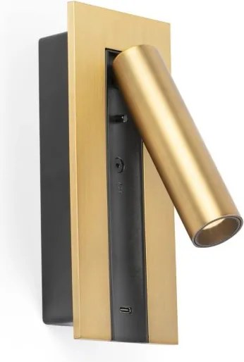 Aplica cu reader LED directionabil stil minimalist GABO USB C bronz