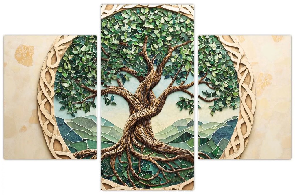 Tablou – Arborele vieții împletit (90x60 cm)