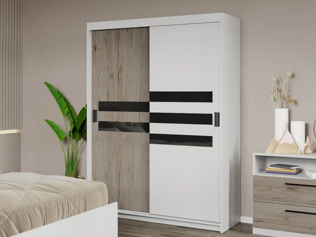 Set mobila dormitor 4 piese Ruben Alb/San Remo C35
