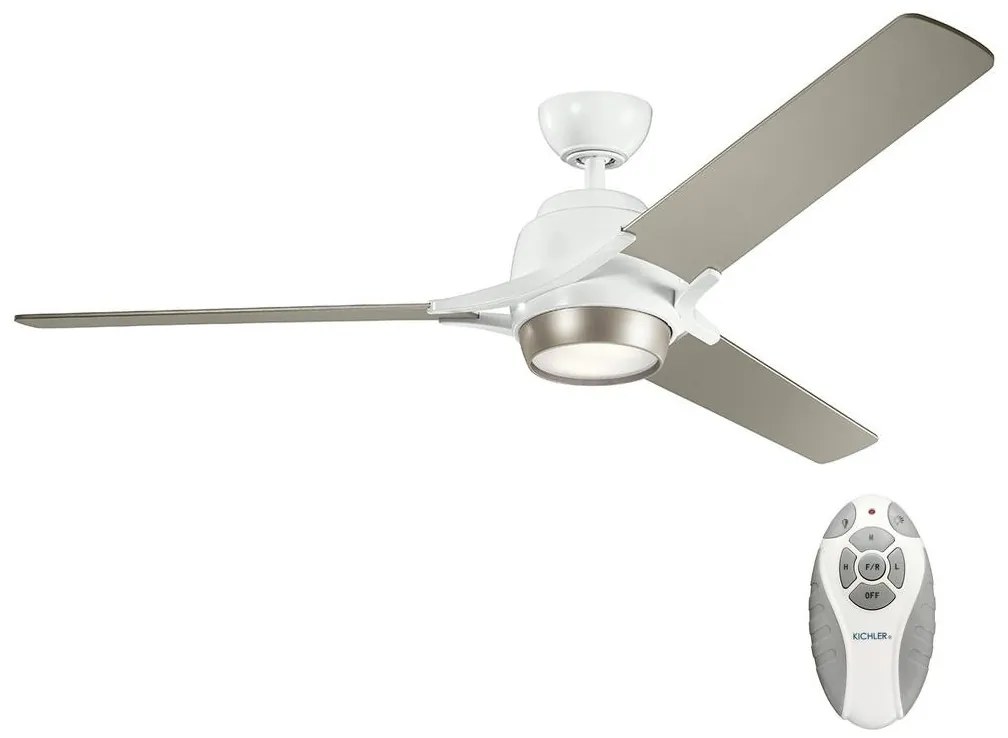 Ventilator LED dimabil de tavan ZEUS LED/10W/230V Kichler KLF-ZEUS-60-WHT + telecomandă