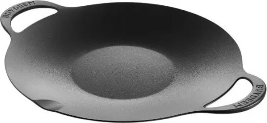 Tavă de aluminiu pentru grătar/coacere BUYDEEM CP101, 36 cm, antiaderentă, mânere ergonomice, margine de turnare, negru