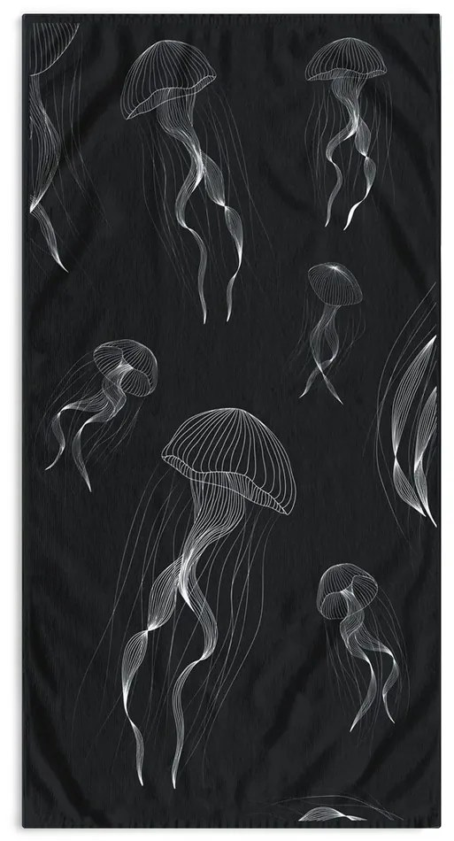 Prosop de plajă DecoKing Jellyfish , 90 x 180 cm