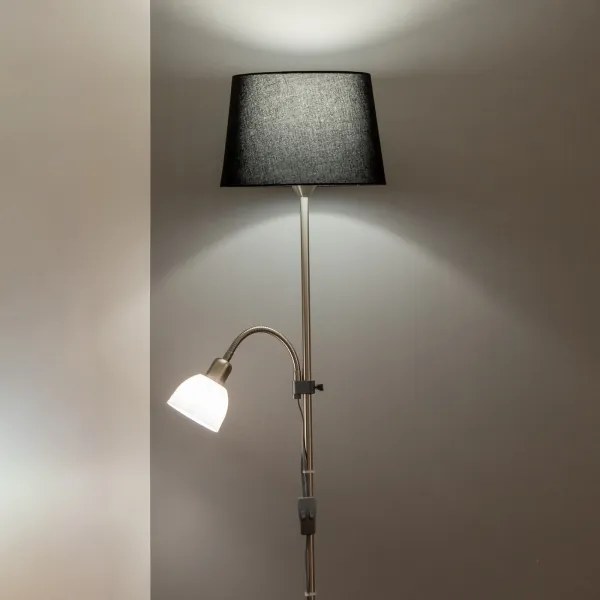 Brilagi - Lampadar CERIA 1xE27/100W/230V + 1xE14/25W crom mat/negru