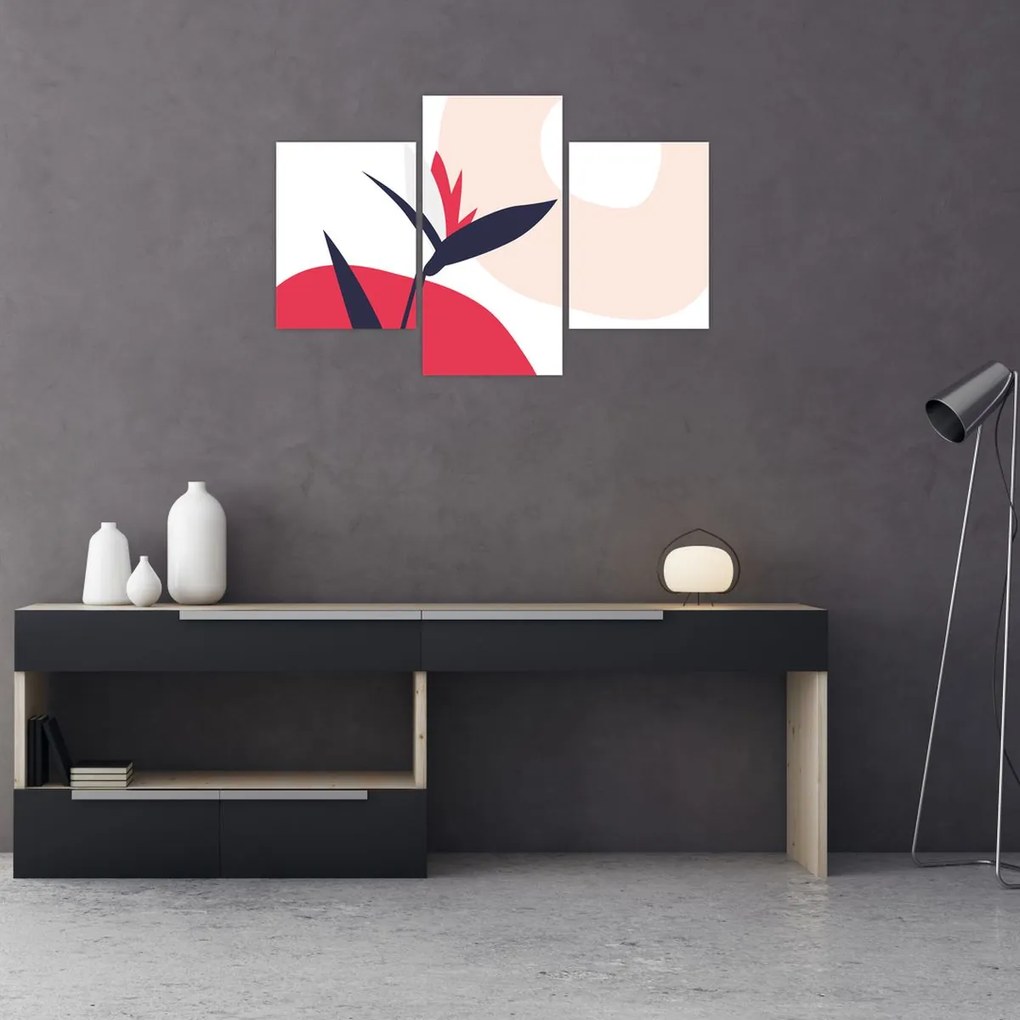 Tablou - Abstracție florală roz N⁰1 (90x60 cm)