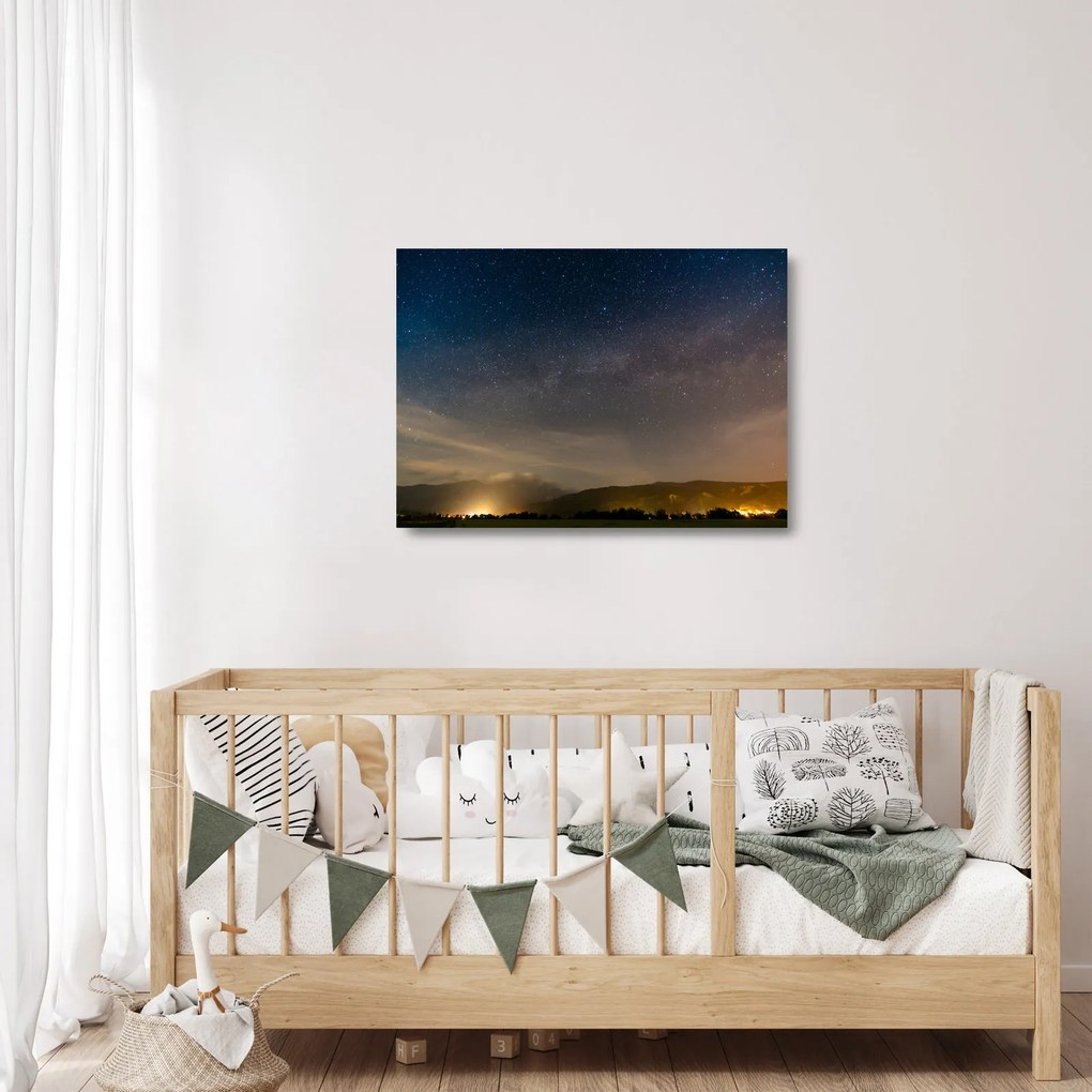 Tablou pe sticlă cu cerul nocturn (70x50 cm)