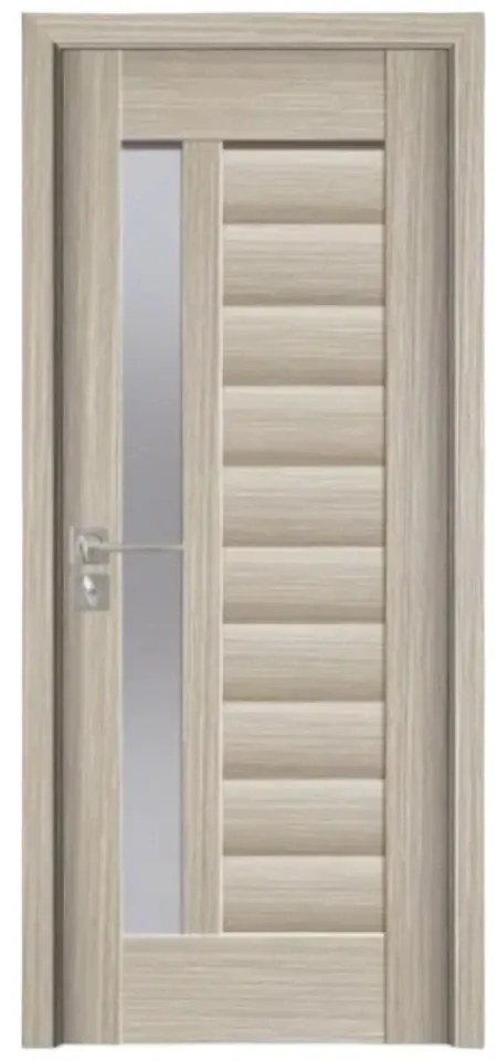 Usa Interior din MDF Novo Doors ND03 LUX PREMIUM, Cadru din Lemn Masiv, KIT COMPLET, Toc Reglabil de 10 CM INCLUS, Plinta pe Ambele Parti (Culoare: