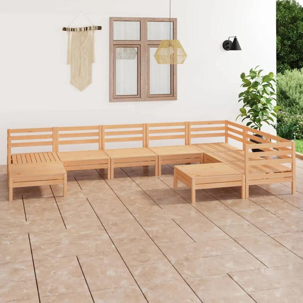 3083024 vidaXL Set mobilier de grădină, 9 piese, lemn masiv de pin