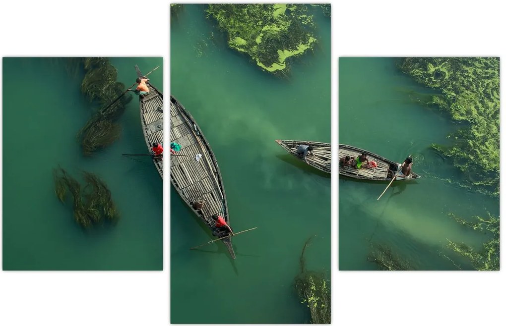 Tablou - Pescarii de pe râu (90x60 cm)