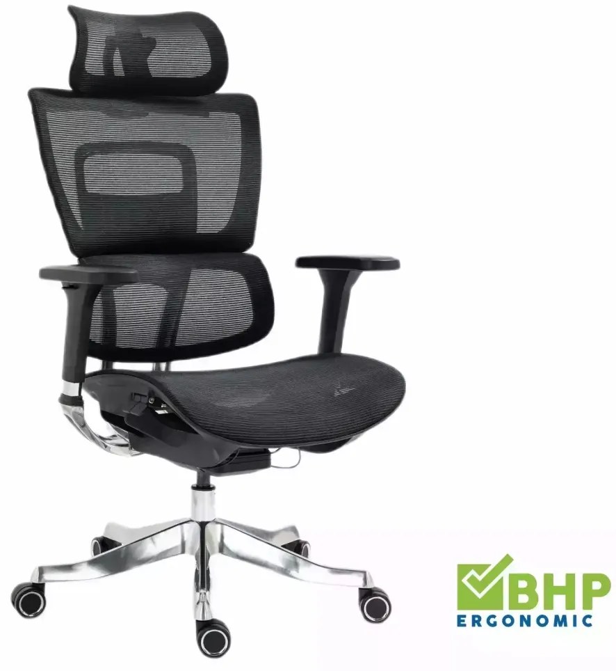 Scaun de birou Winner Lux negru/crom