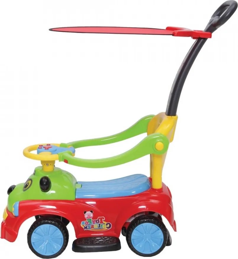 Masinuta copii si bebe NOVOKIDS™ Baby Panda Rider , Cu melodii si sunete, Maner de impins pentru parinti detasabil, Copertina de protectie