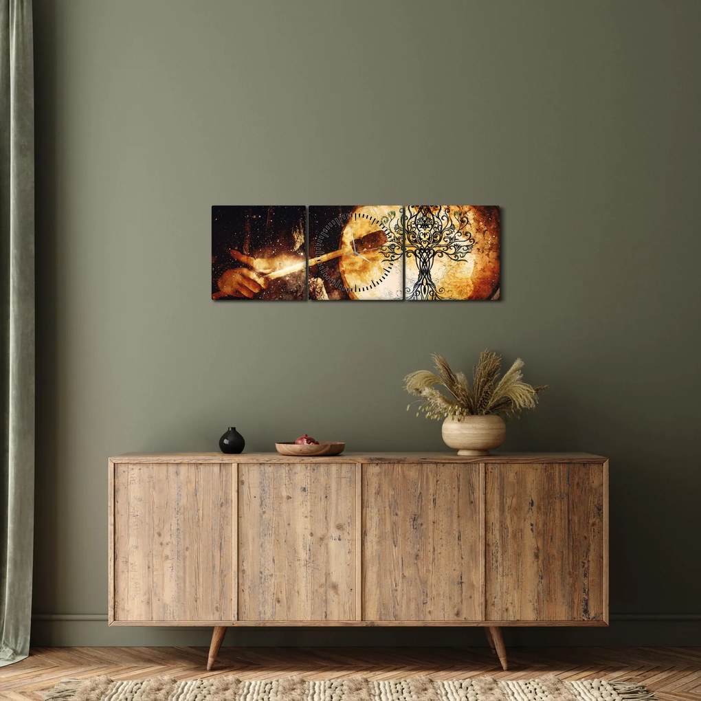 Tablou - Copacul vieții secret (cu ceas) (90x30 cm)