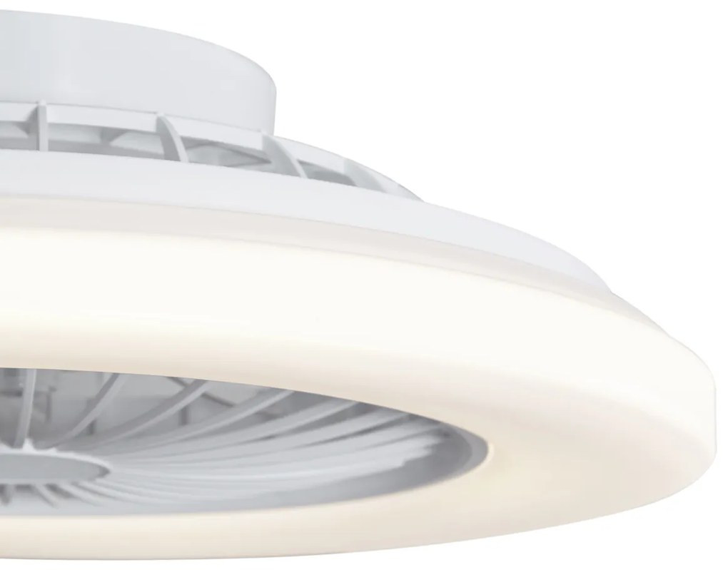 Ventilator de tavan alb 48,5 cm incl. LED Dimmable in Kelvin cu telecomandă - Clemo