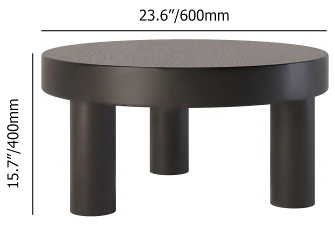 Masuta de cafea rotunda neagra stil japandi DEPRIMO 33095 by Deprimo