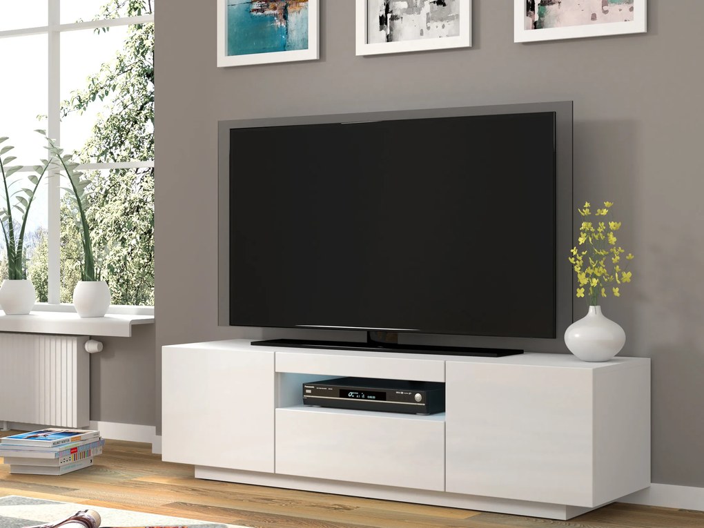 Masă TV/Dulap Aurora (alb mat). 1057691