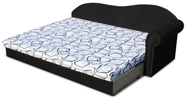Pat de o persoană (canapea) 70 cm Lane II (negru 39 + Dodo 1026) (D). 793130