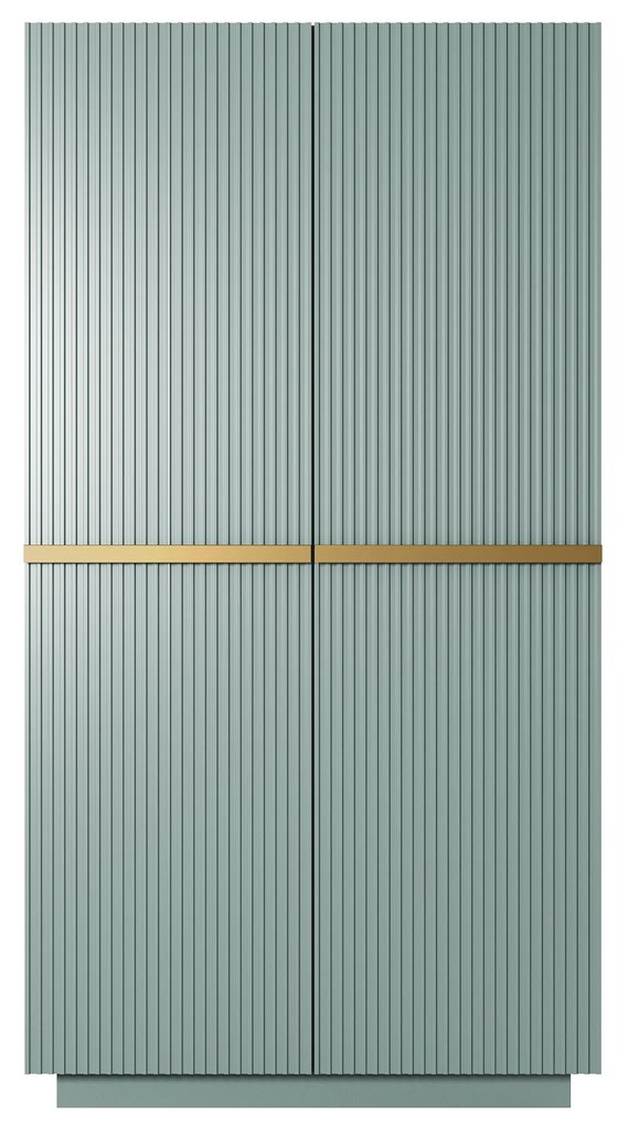 Dulap dormitor Nicole 100 cm - salvie MDF / mânere aurii