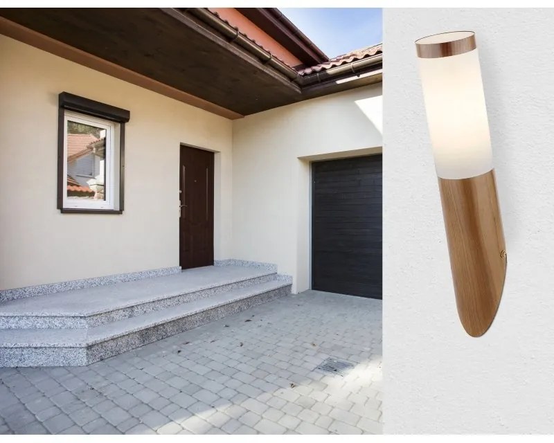 Aplica de perete pentru iluminat exterior IP44 Boston maro