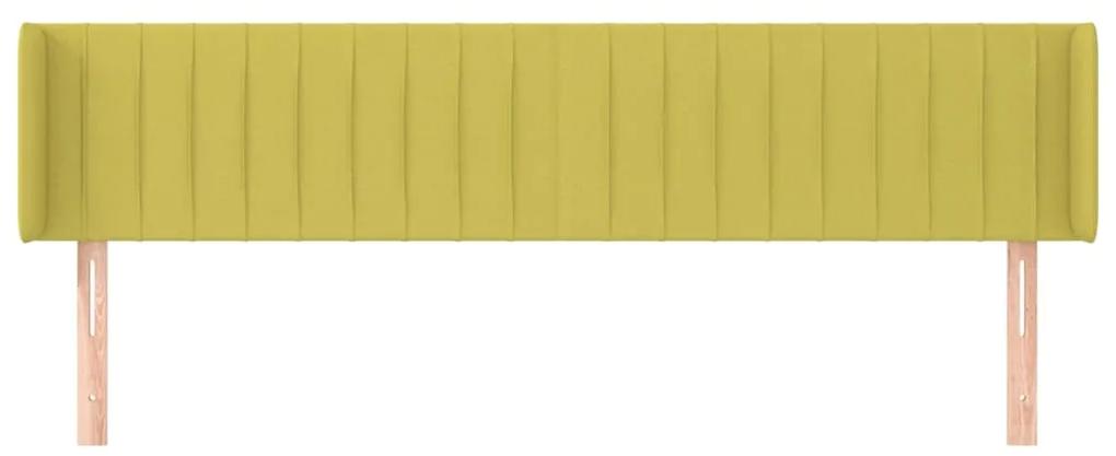 Tablie de pat cu aripioare, verde, 203x16x78 88 cm textil 1, Verde, 203 x 16 x 78 88 cm