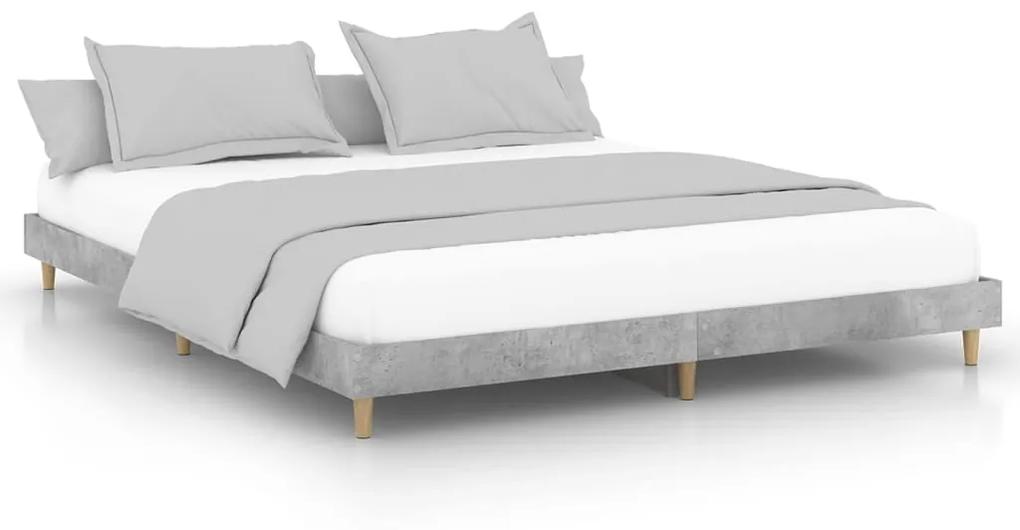 832049 vidaXL Cadru de pat, gri beton, 120x200 cm, lemn prelucrat