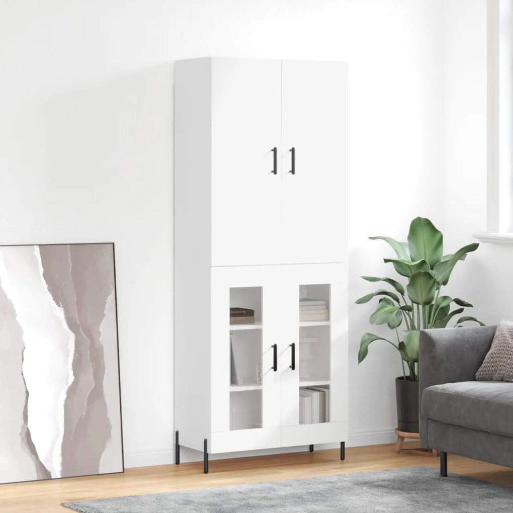 vidaXL Dulap înalt, alb, 69,5x34x180 cm, lemn compozit