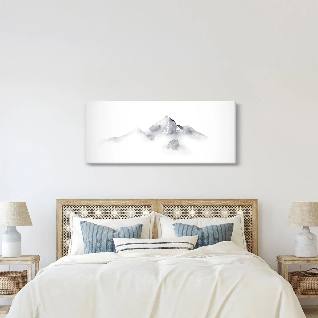Tablou - Pictură cu cerneală de munți (120x50 cm)