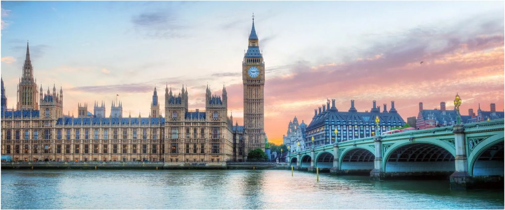 Tablou - Londra în culori pastelate (120x50 cm)