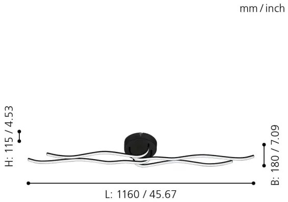 Lustră LED aplicată RONCADE LED/36W/230V Eglo 99322