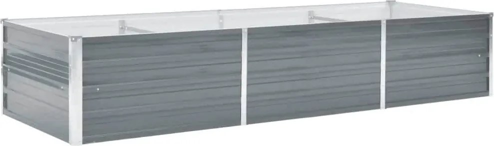 vidaXL Strat înălțat de grădină, gri, 240x80x45 cm, oțel galvanizat