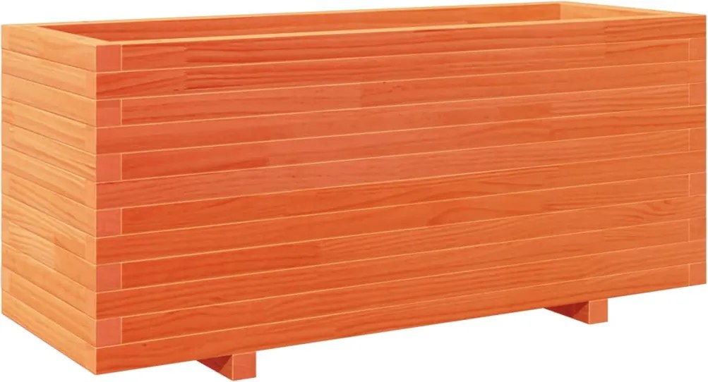 vidaXL Jardinieră grădină, maro ceruit, 110x40x49,5 cm, lemn masiv pin