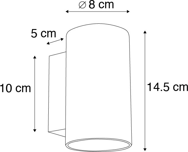 Lampă de perete inteligentă neagră incl. 2 Wifi GU10 - Sandy