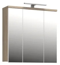 Dulap de baie suspendat cu oglindă VENOM alb/stejar sonoma