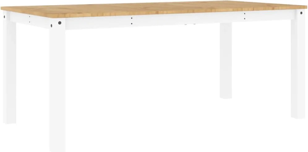 vidaXL Masă de sufragerie „Panama”, alb, 180x90x75 cm, lemn masiv pin