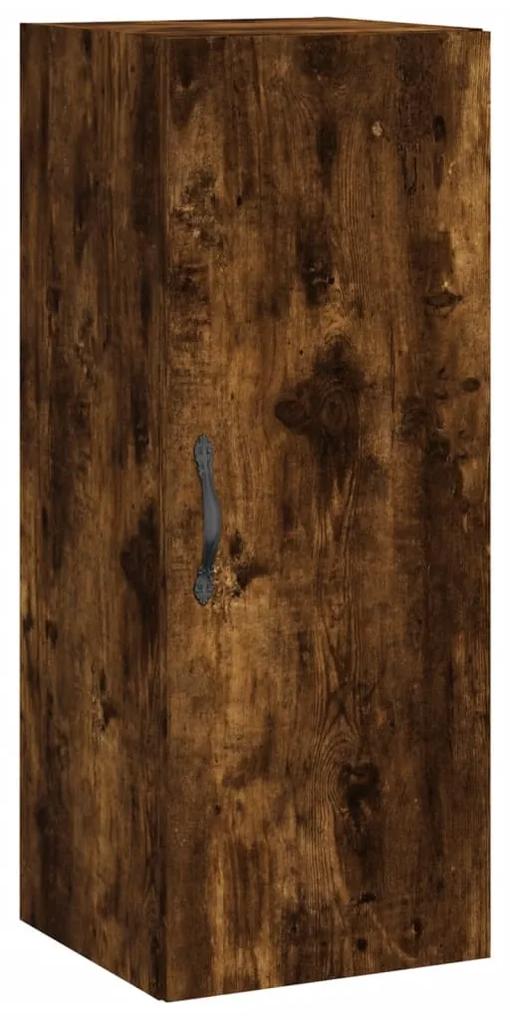 834999 vidaXL Dulap de perete, stejar fumuriu, 34,5x34x90 cm, lemn prelucrat