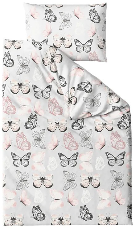 Lenjerie de pat din microfibra MY BUTTERFLY svetle sede Dimensiune lenjerie de pat: 2 buc 70 x 90 cm | 200 x 220 cm