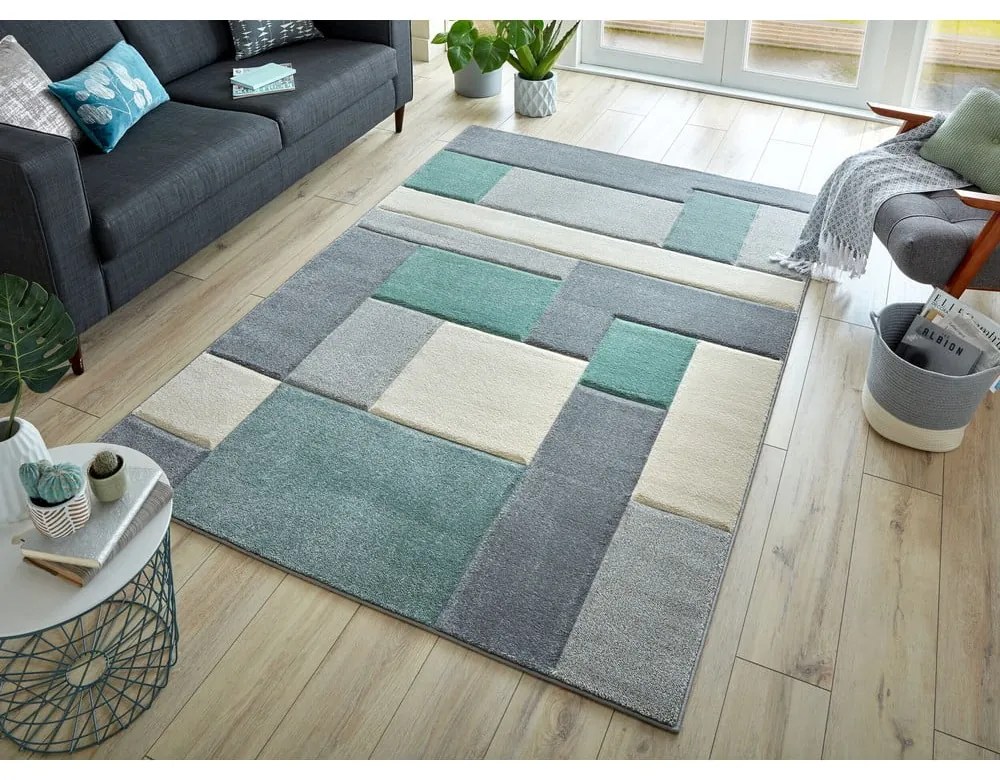 Covor Flair Rugs Cosmos, 120 x 170 cm, verde - gri