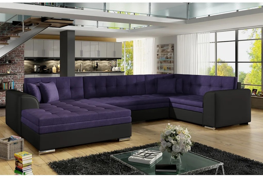 Supermobel Canapea extensibilă în formă de U DAMARIO, 340x73x190, berlin 03/soft 66, colţ stânga