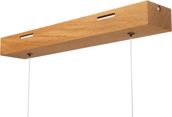 Pendul LED VERDE suspendat pe cablu, 18 W / 230 V, 3000 K, 76 cm, finisaj stejar