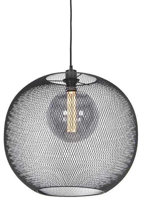 Lampă suspendată modernă neagră - Mesh Ball
