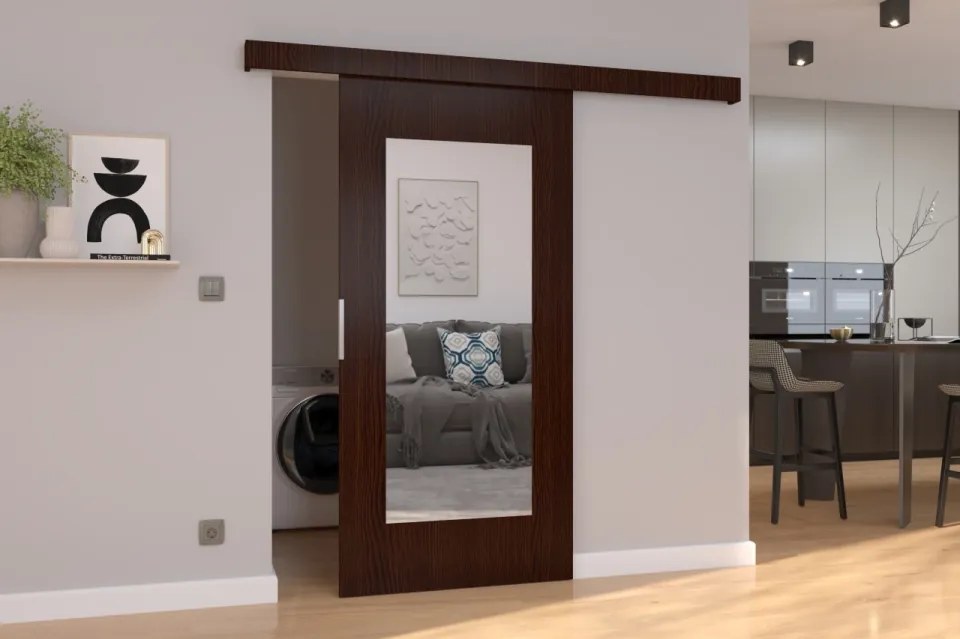 Usa glisanta, Nela, ADRK Furniture (Culoare: Gri, Latime: 86 cm)