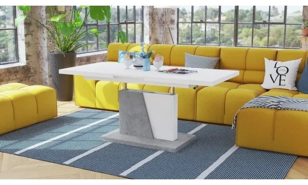 Măsuță de cafea pliabilă cu blat rabatabil NINO alb/gri