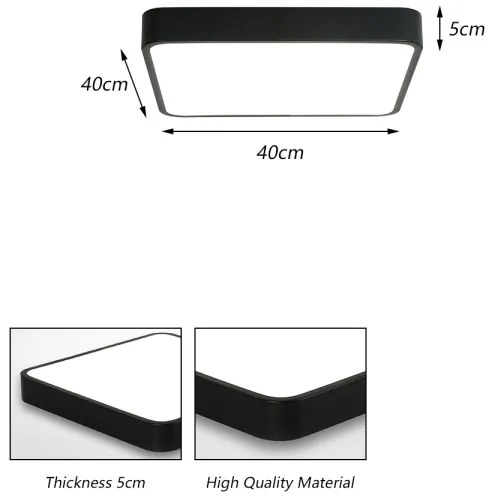 Plafonieră LED Brilagi POOL SQUARE LED/36W/230V 3000/4500/6000K 40x40 cm negru