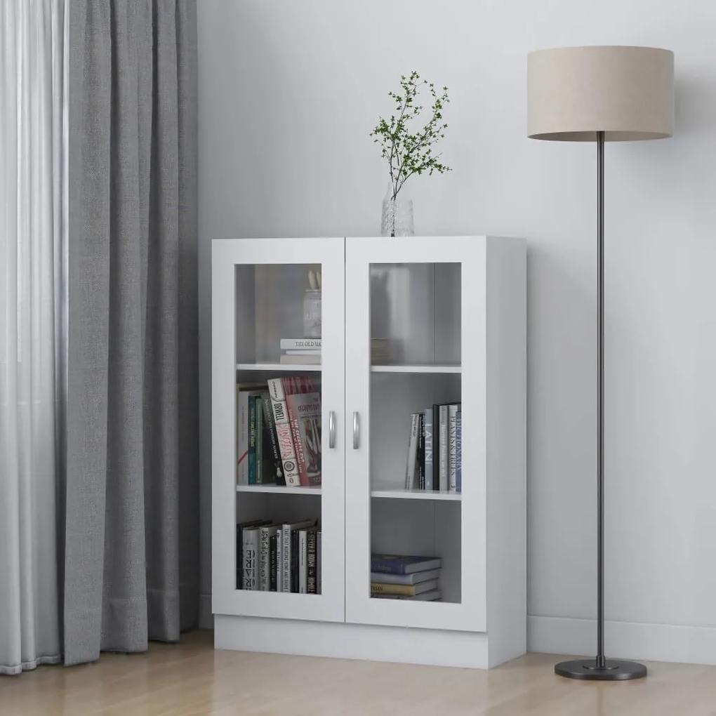 802750 vidaXL Dulap cu vitrină, alb, 82,5 x 30,5 x 115 cm, lemn prelucrat