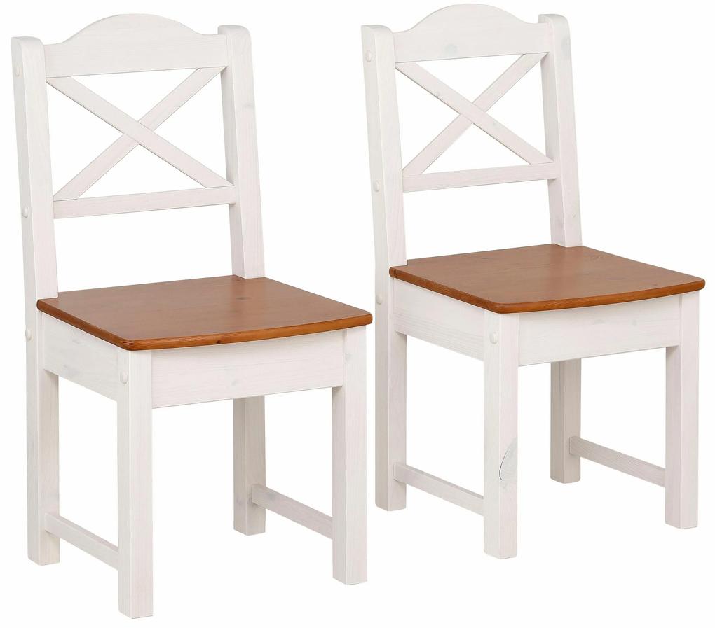 Set 2 scaune albe Vanda 45/44/91 cm